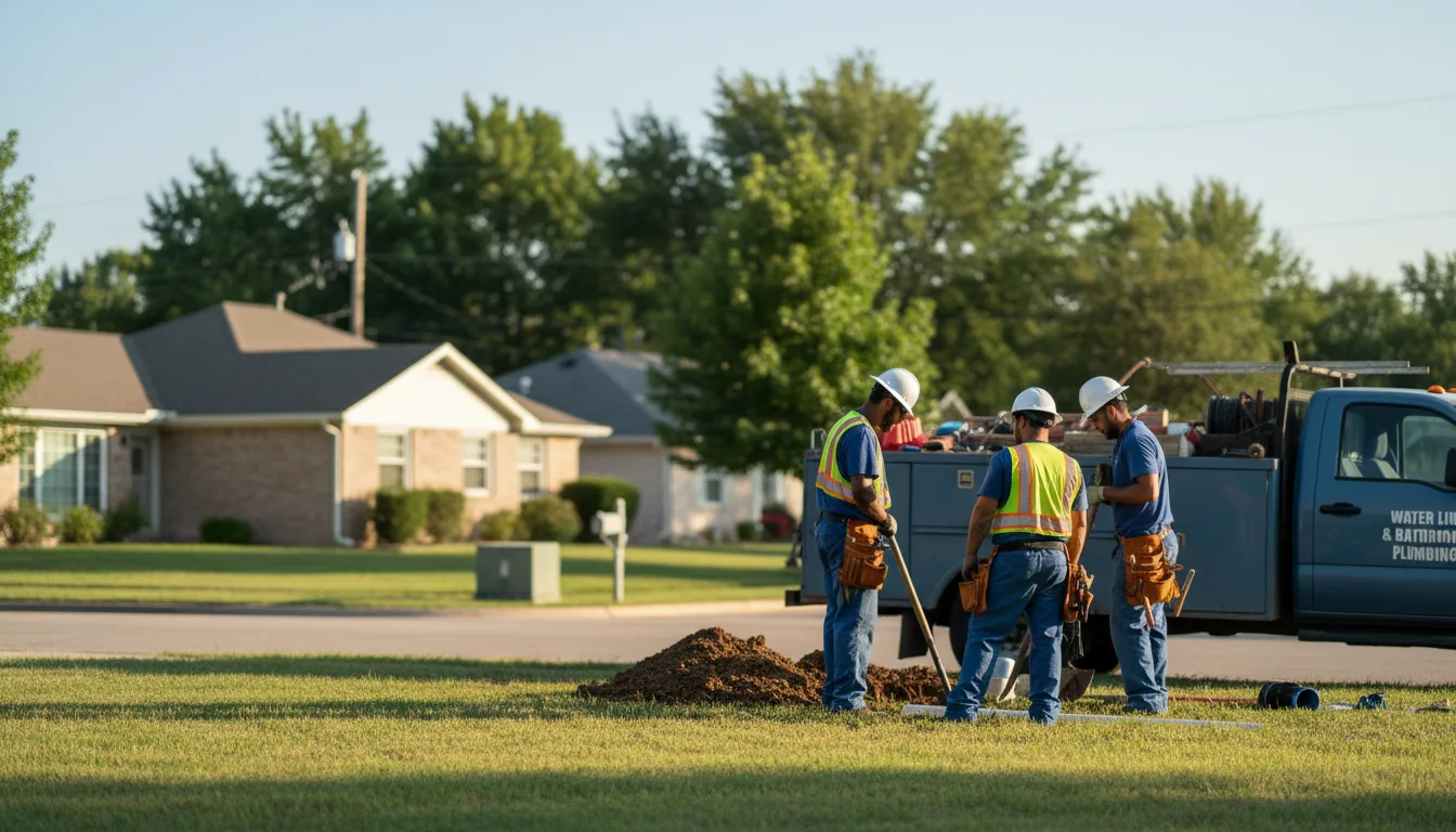 Residential water line and bathroom plumbing service in Saltillo, TX
